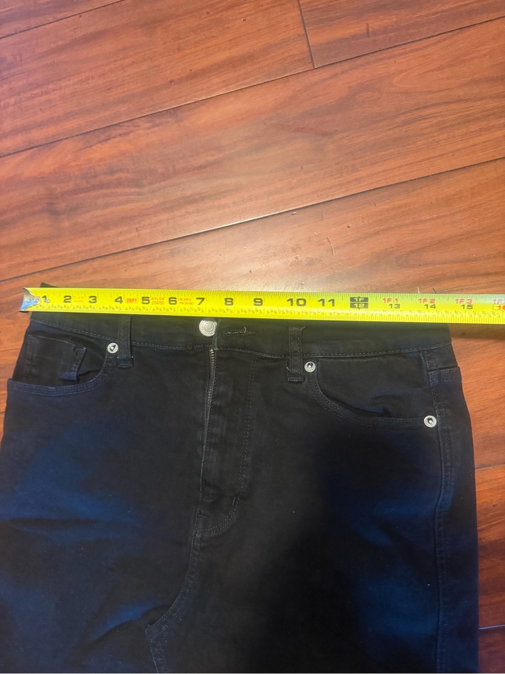 We The Free Black Denim Mini Skirt with Front Zip - Picture 7 of 8